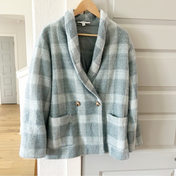 New Current Air Checkered Plaid Double Breasted Jacket - Picture 2 of 6